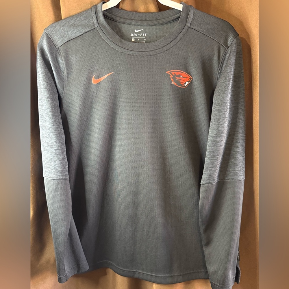 Nike Oregon State Beavers Dri-Fit Long Sleeve Black And Gray Shirt, Men’s Medium